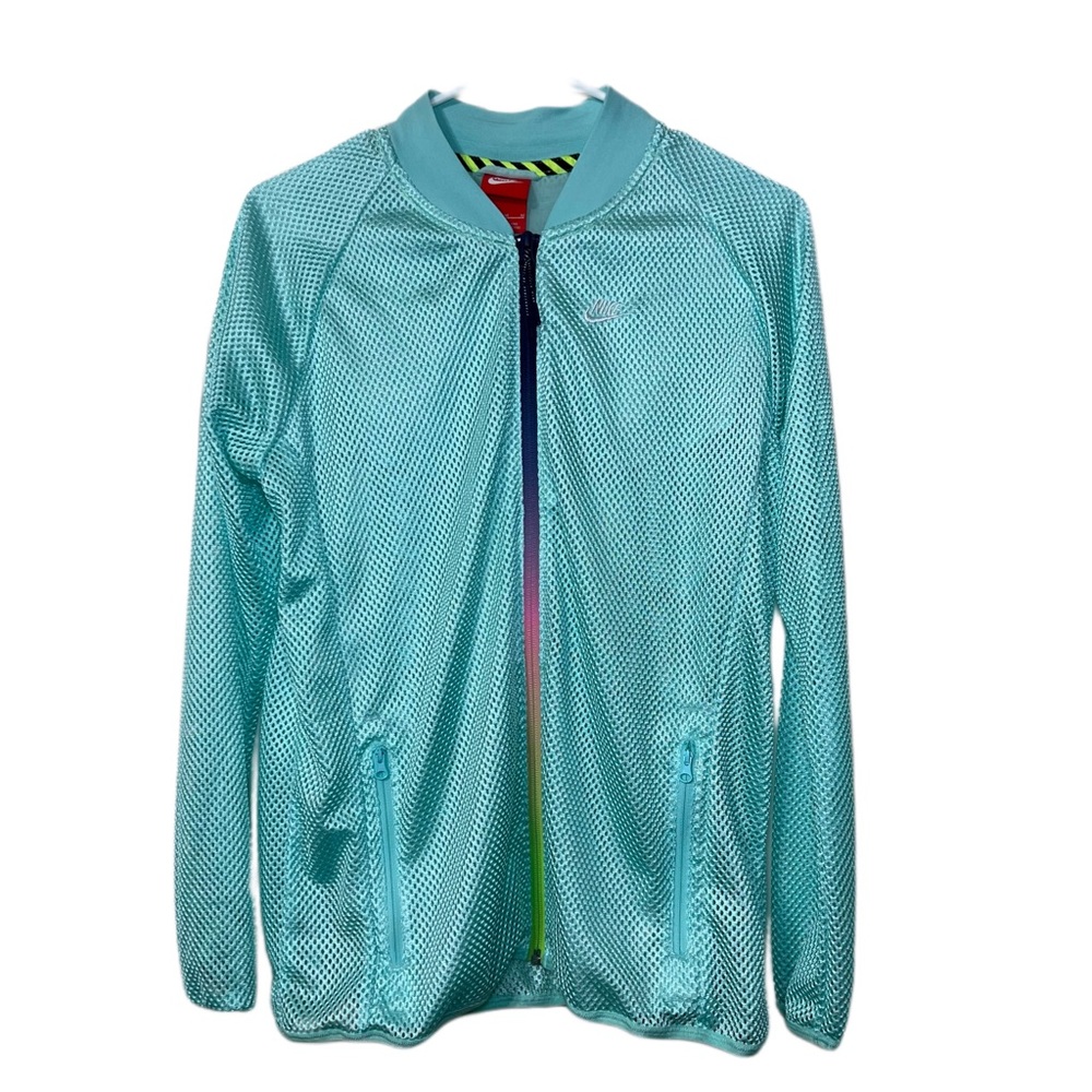 Nike mint mesh jacket zipper rainbow zipper